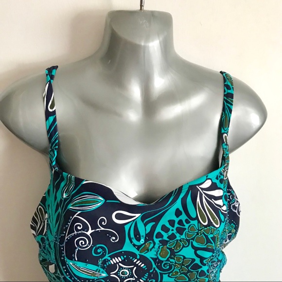 Silhouette Solutions  Suit With Tankini Look Size 14 - Picture 8 of 9